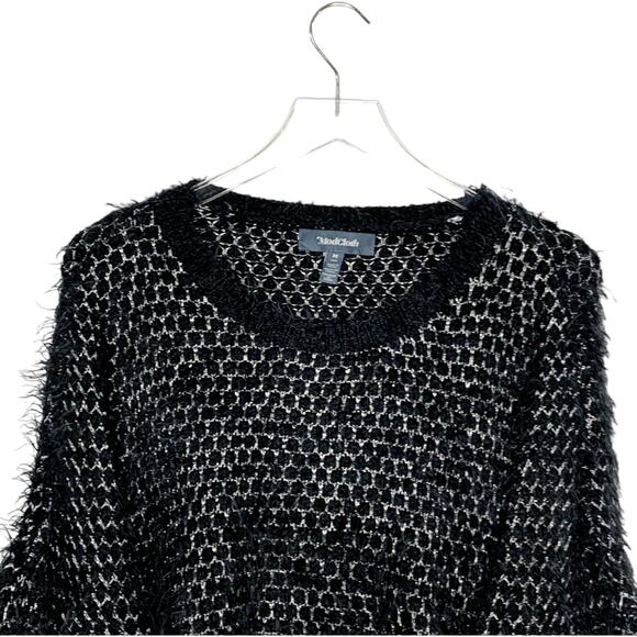 Modcloth M Nipping at Your Nose Cropped Sweater Metallic Black - Picture 4 of 8